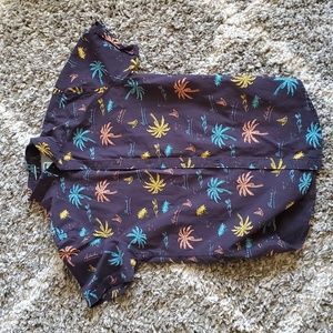 Medium, Black, Denim & Flowers Hawaiian shirt